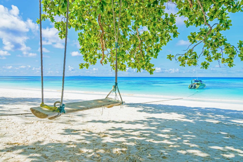 spiaggia ai Tropici con altalena 